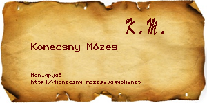 Konecsny Mózes névjegykártya